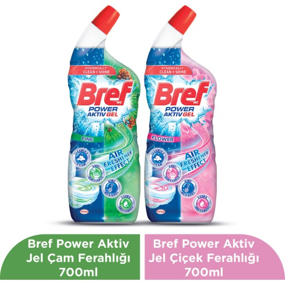 Bref WC Tuvalet Temizleyici Jel Çiçek Ferahlığı 700ml & Çam 700ml (2'li Set) Temizlik Malzemeleri Fiyatı