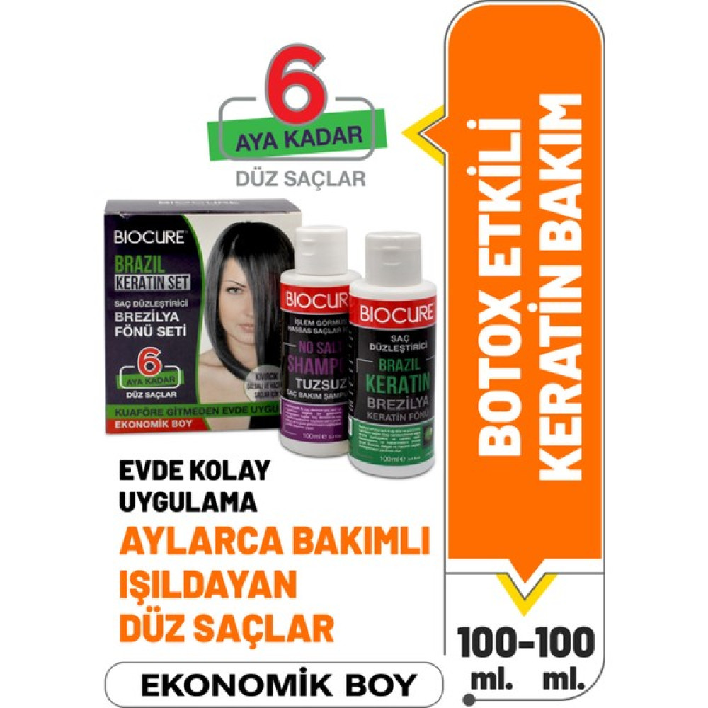 Brezilya Fönü Keratini 2'li Mucizevi Bakım Seti Keratin - Şampuan Botox Etkili / Evde Kullanım Seti Saç Bakım Maskeleri & Serumlar & Spreyler Fiyatı