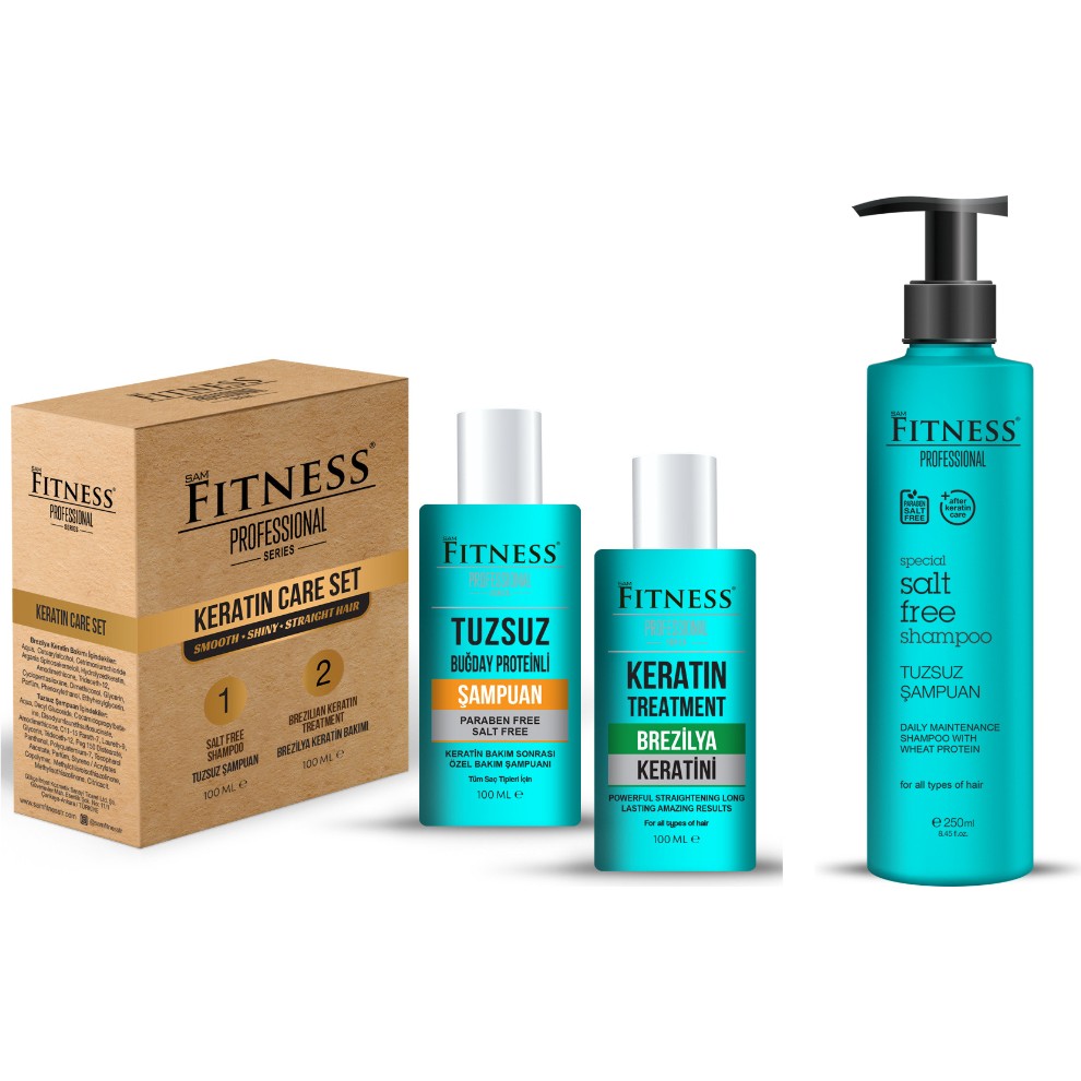 Brezilya Fönü Saç Düzleştirici Kalıcı Keratin Bakımı Evde Kullanım Seti & Tuzsuz Şampuan 250 ml Diğer Fiyatı