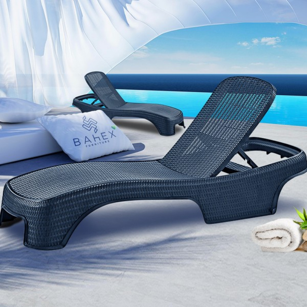 Brezza Royal Rattan Şezlong 2 Adet 2536 Lüx Havuz & Plaj Şezlongu 3 Kademeli Katlanır - Antrasit Şezlong Fiyatı