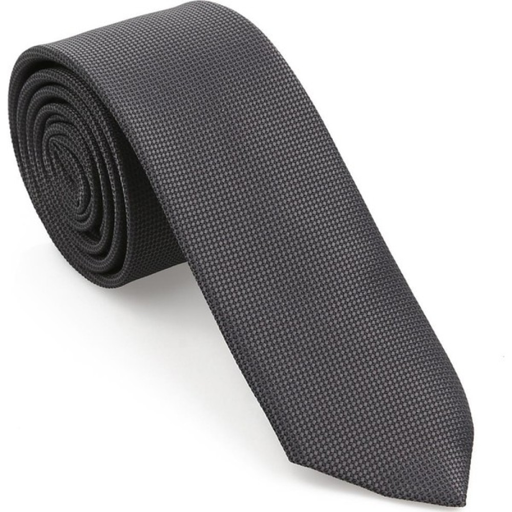 Brianze Koyu Gri Oxford Model Mendilli Slim Kravat-Brianze Kravat Fiyatı