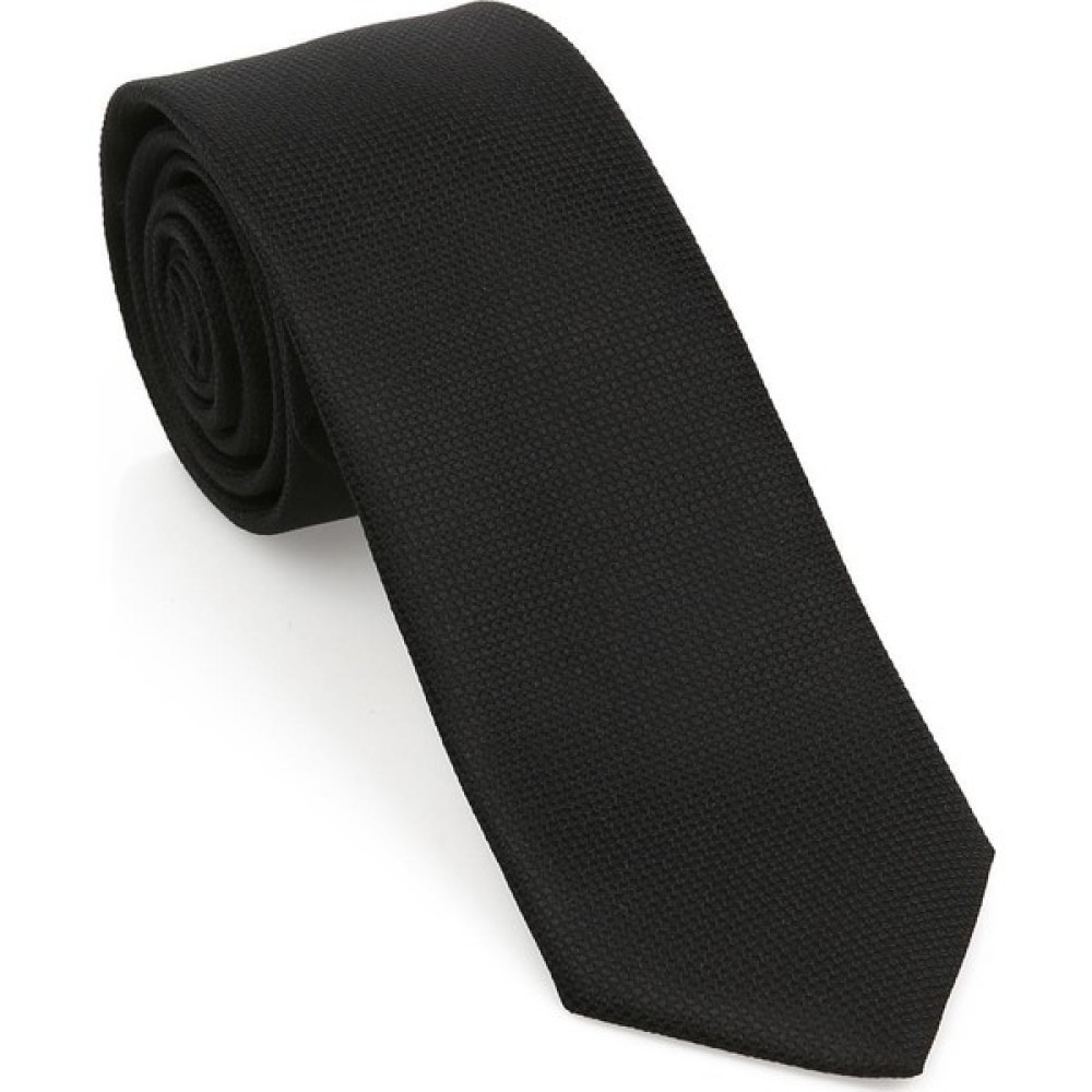 Brianze Siyah Oxford Mendilli Slim Kravat-Brianze Kravat Fiyatı