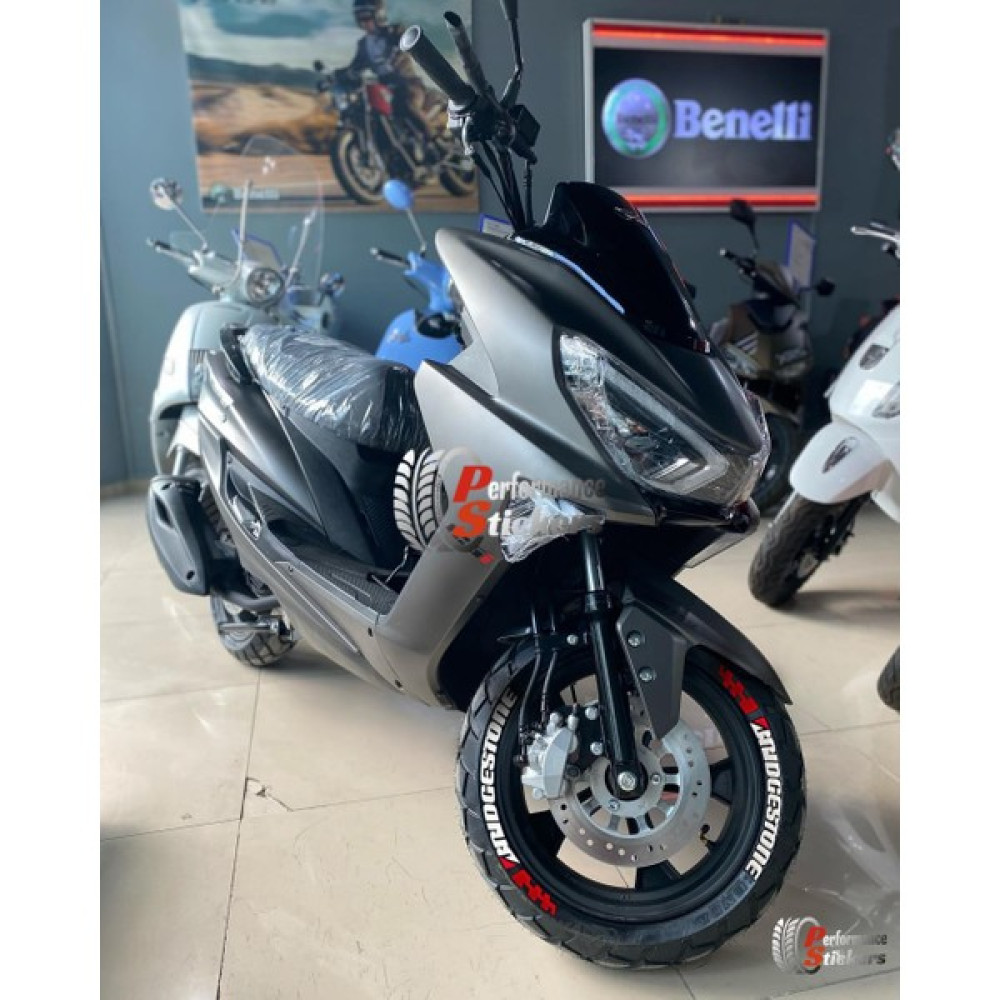 Bridgestone Scooter Lastik Yazısı Sticker 8 Adet (Rks Mondial Falcon Kuba Yamaha Honda Uyumlu) - 25 - Beyaz Oto Boyaları Fiyatı