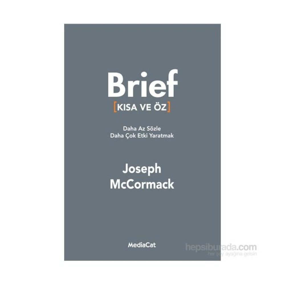 Brief " Kısa Ve Öz "-Joseph Mcmormack Ekonomi Pazarlama Kitapları Fiyatı