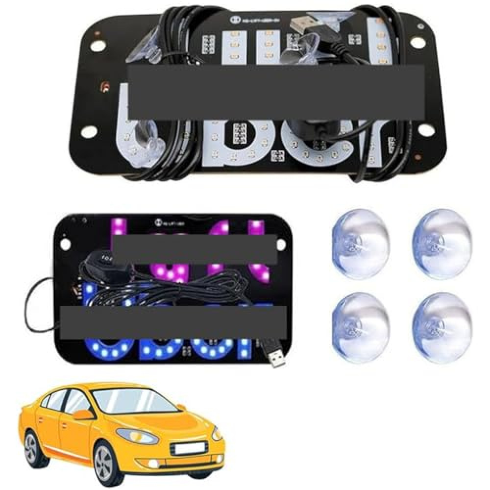 Bright Taxi Windshield Light Sign,Car LED Sign with Suction Cups and Universal USB-Plug,Energy-Efficient LED Light Signs for All Vehicles (Blue+Pink)