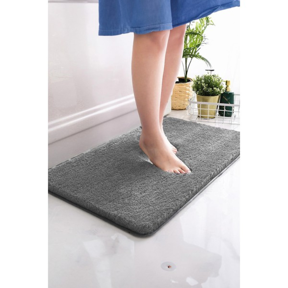 Brilla Home Kaymaz Taban, Tekli Post Peluş Banyo Paspası, Kaymaz Taban 50*80 cm - Antrasit - 50x80 cm Klozet Takımı Fiyatı