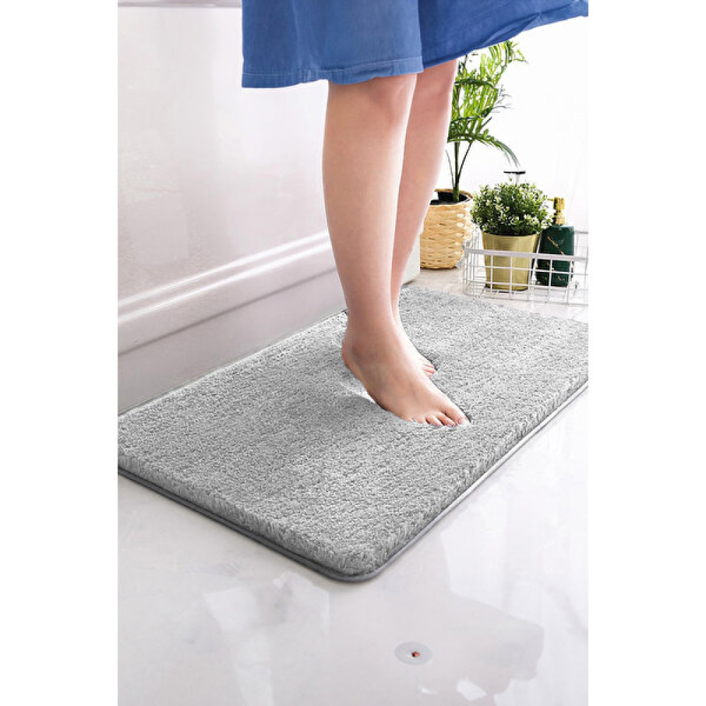 Brilla Home Kaymaz Taban, Tekli Post Peluş Banyo Paspası, Kaymaz Taban 50*80 cm - Gri - 50x80 cm Klozet Takımı Fiyatı