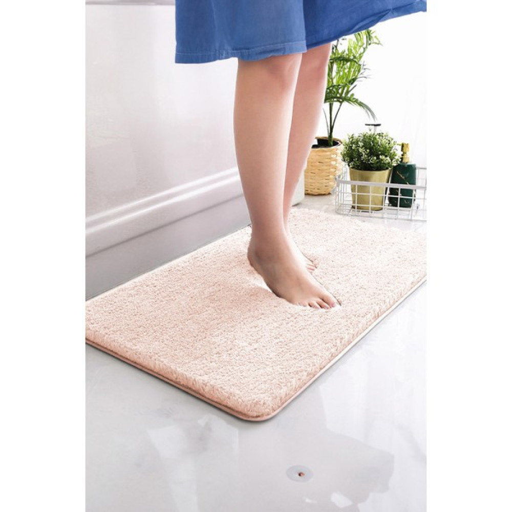 Brilla Home Kaymaz Taban, Tekli Post Peluş Banyo Paspası, Kaymaz Taban 50*80 cm - Pembe - 50x80 cm Klozet Takımı Fiyatı
