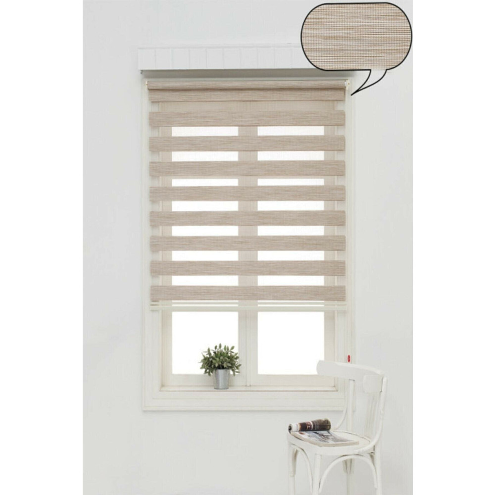 Brillant Bigpazar Sütlü Kahve Bambu Zebra Perde 150 x 200 Beden Stor Perde Fiyatı
