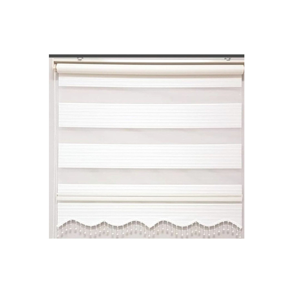 Brillant Stor Perde Pliseli Zebra Boncuklu Beyaz 90x200 cm 200 x 200 Beden Stor Perde Fiyatı