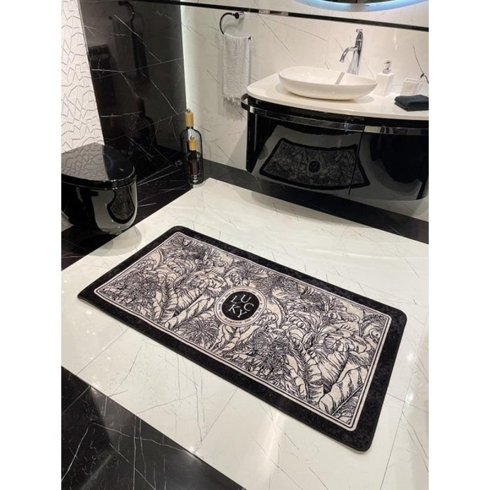 Brillant Tekli Çiçek Desenli Parsley Model Lateks Taban Banyo Paspas Klozet Takımı Fiyatı