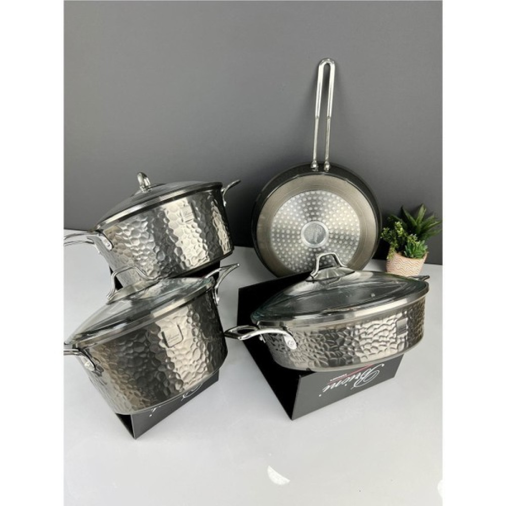 Brioni Copper 7 Parça Platin Seri Tencere Seti (Indiksiyon Tabanlı) Tencere / Tava Setleri Fiyatı