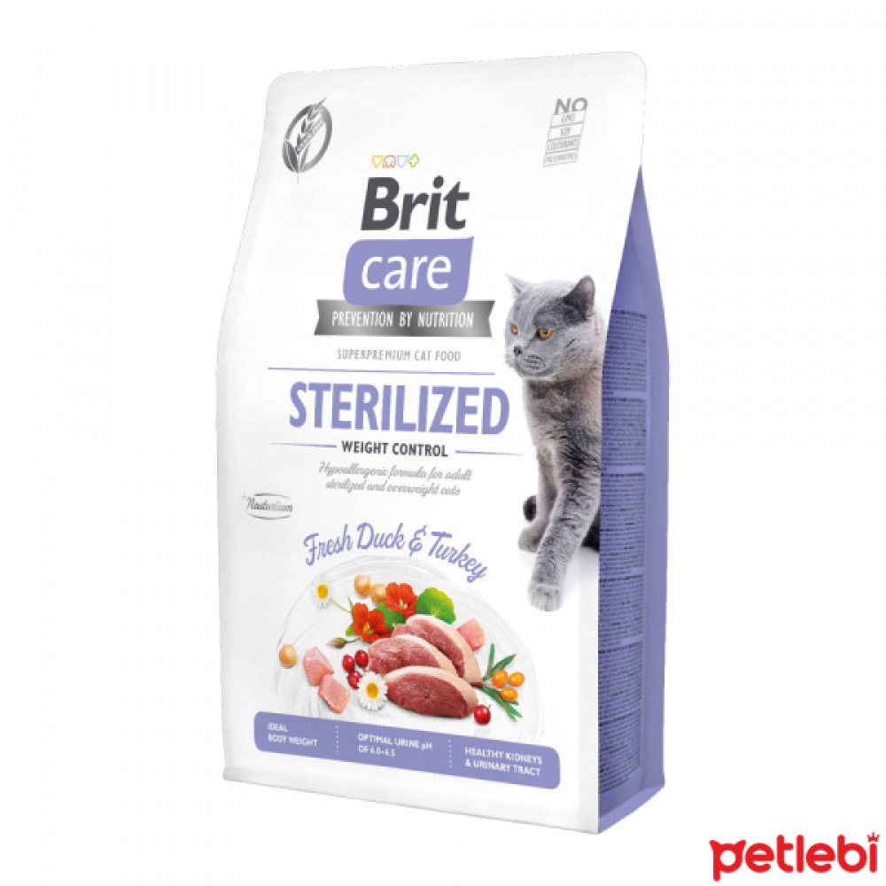 Brit Care Hypo-Allergenic Kilo Kontrolü için Ördekli Tahılsız Kısırlaştırılmış Kedi Maması 2kg Evcil Hayvan Ürünleri Fiyatı