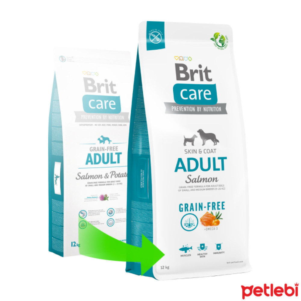 Brit Care Skin & Coat Tüm Irklar için Somonlu Tahılsız Yetişkin Köpek Maması 12kg Evcil Hayvan Ürünleri Fiyatı