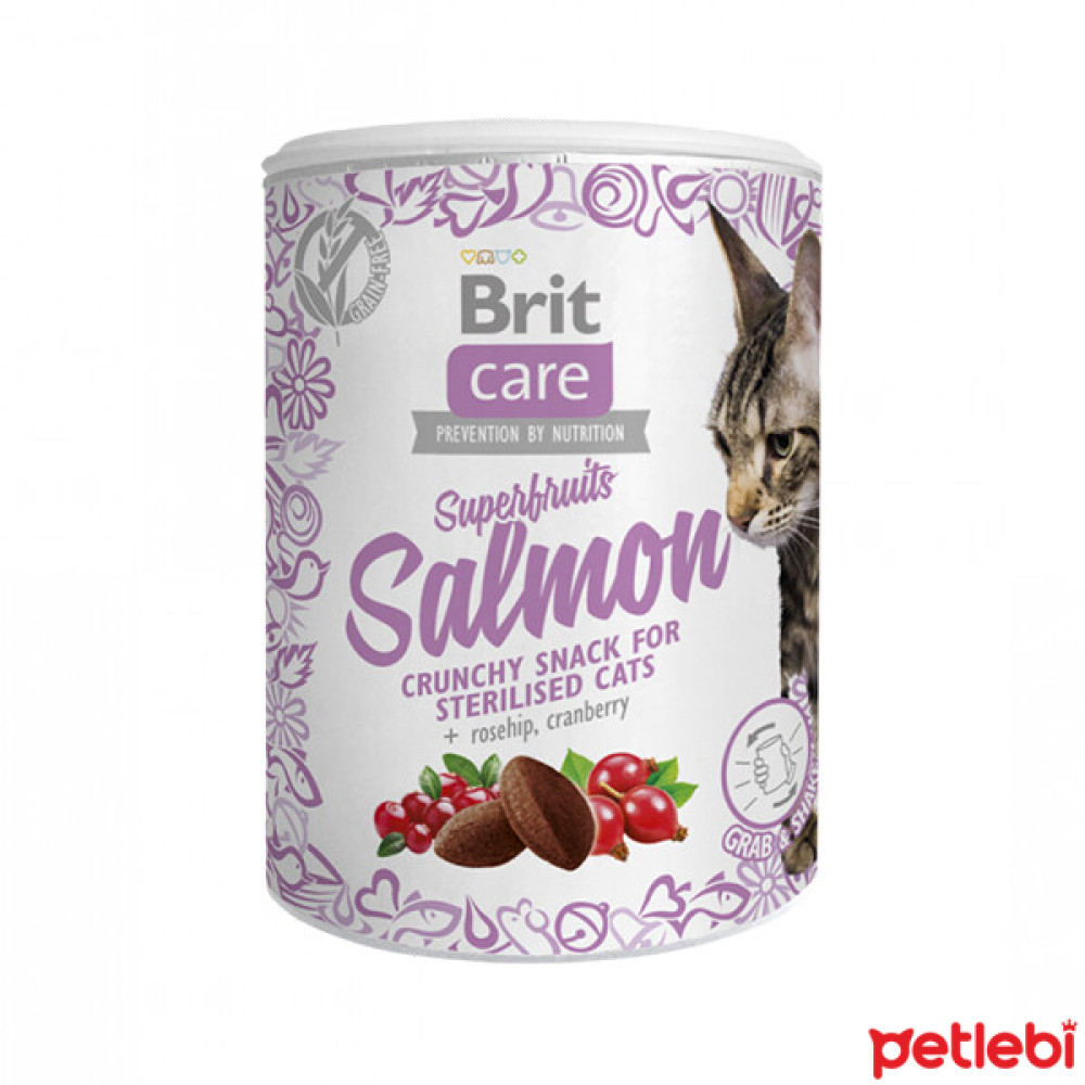 Brit Care Superfruits Somonlu ve Kızılcıklı Kıtır Kısırlaştırılmış Kedi Ödül Maması 100gr Evcil Hayvan Ürünleri Fiyatı