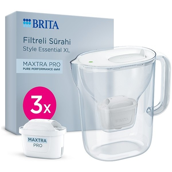 BRITA Brıta Style Essential Xl 3 x Maxtra Pro Pure Performance Filtreli Su Arıtma Sürahisi – Beyaz (3,6l) - 3,6 lt Sürahi Fiyatı