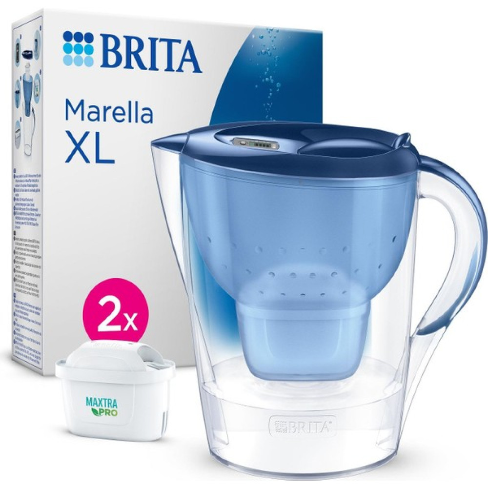Brıta Marella XL ''2 x Maxtra Pro All-in-1 Filtreli'' Su Arıtma Sürahisi - Mavi - 3.5 lt Sürahi Fiyatı