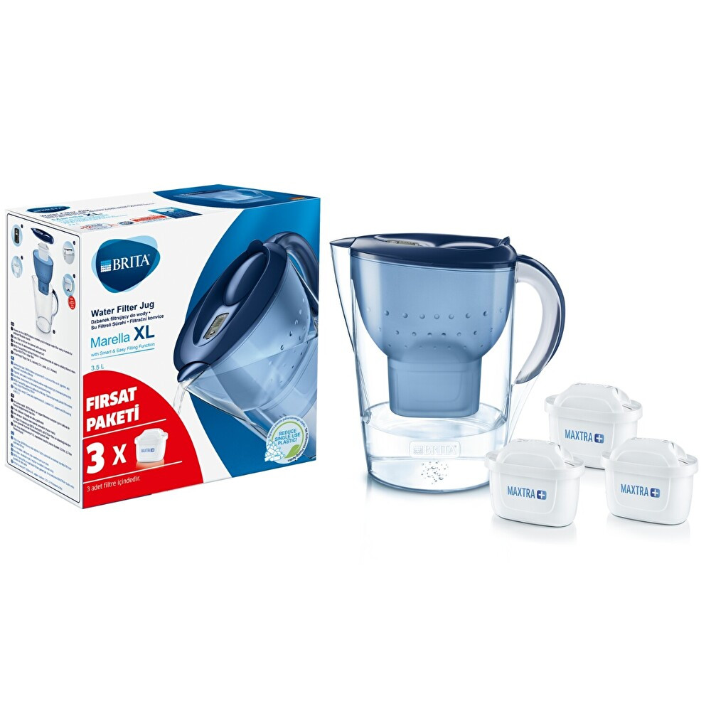 Brita Marella XL 3 Filtreli Su Arıtma Sürahisi Mavi Sürahi Fiyatı