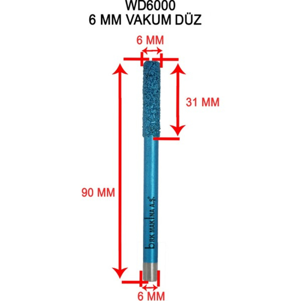 Brk Mermer Granit Vakum Düz Freze 6 mm Elektrikli El Aletleri Fiyatı