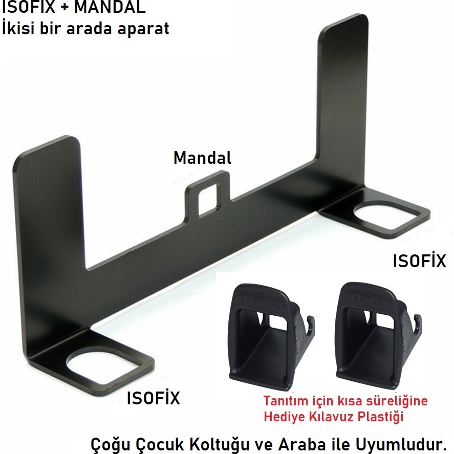 BRK Robotics Brkrobotics Isofix Çoğu Araca ve Çoğu Oto Koltuğuna Uyumlu İsofix Aparatı Braketi Bebek Oto Koltuğu Fiyatı