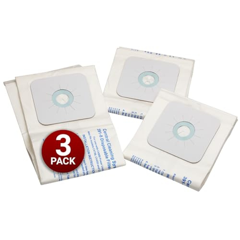 Broan-NuTone by Drainvac 391 Central Vacuum Cleaner Bags (3-Pack) – 8-Gallon Capacity, Durable Filter Bags, Compatible with AP and PP Series Models