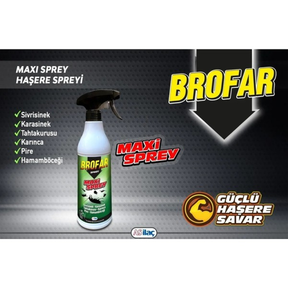 Brofar Maxi Sprey 450 ml (Sivrisinek, Kara Sinek, Tahta Kurusu, Karınca ,pire ,hamam Böceği Öldürücü) Sinek-Kene-Haşere Kovucu Fiyatı