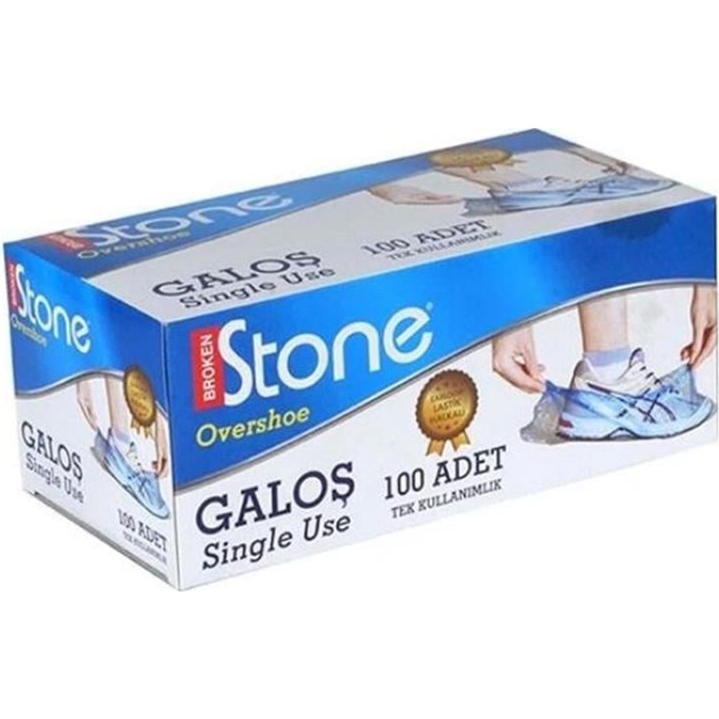 Broken Stone Galoş Hijyenik Tek Kullanımlık Lastikli Galoş Kutulu 100 Adet Diğer Fiyatı