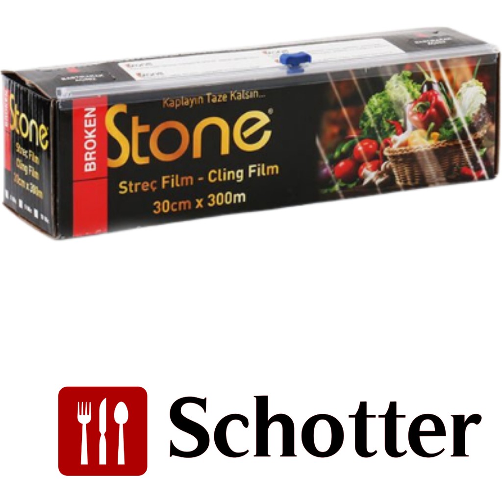 Broken Stone Polietilen Gıda Streç Film – 30 cm x 300 M – 8 Mic (1 Adet) - 300 METRE Streç Film Fiyatı