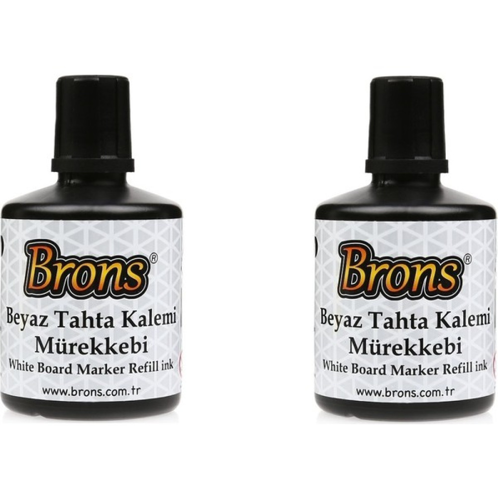 Brons Beyaz Tahta Kalemi Mürekkebi Siyah 100 cc. BR-353 2'li Paket Yazı Tahtası Kalemi Fiyatı