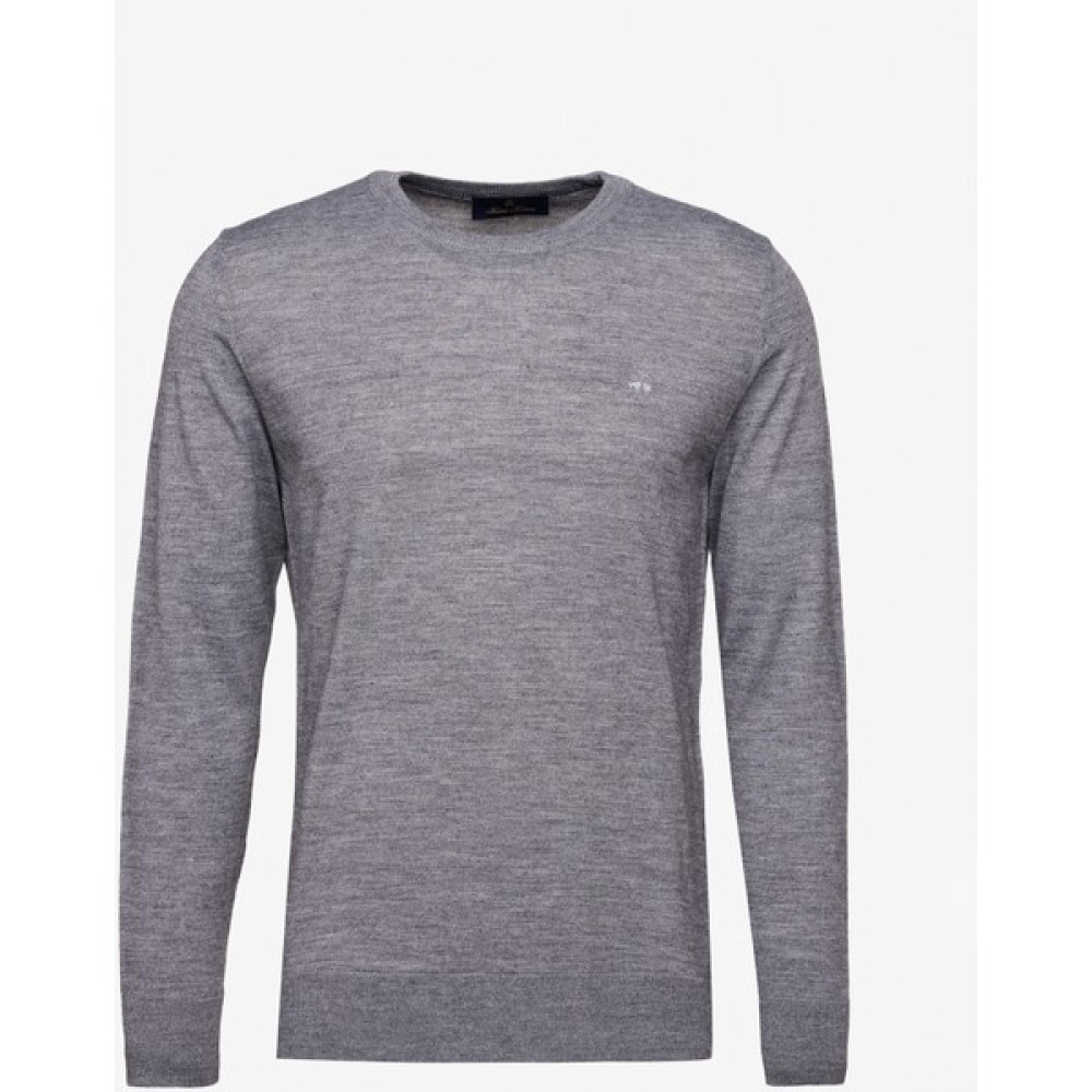 Brooks Brothers Bisiklet Yaka Standart Gri Melanj Erkek Kazak BBFW23MKL010 Erkek Kazak & Süveter & Triko Fiyatı