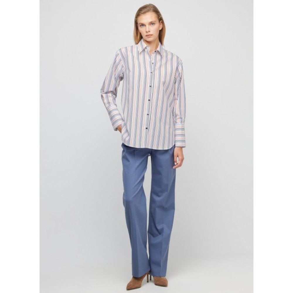 Brooks Brothers Normal Gömlek Yaka Desenli Kırmızı - Beyaz Kadın Gömlek BBFW23FSH005 Kadın Gömlek Fiyatı