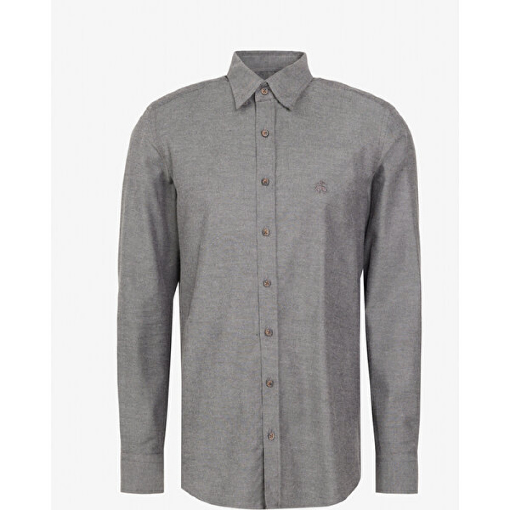 Brooks Brothers Slim Fit Düğmeli Yaka Antrasit Erkek Gömlek BBFW23MSH019 Erkek Gömlek Fiyatı