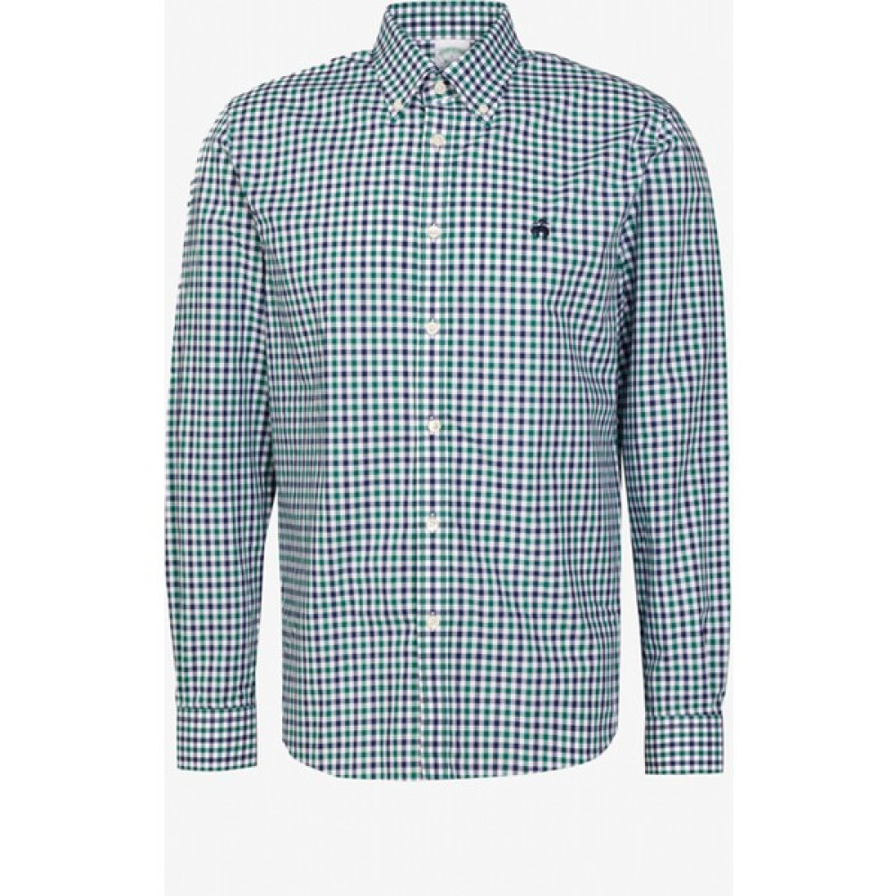 Brooks Brothers Slim Fit Düğmeli Yaka Yeşil Erkek Gömlek BBFW23MSH021 Erkek Gömlek Fiyatı