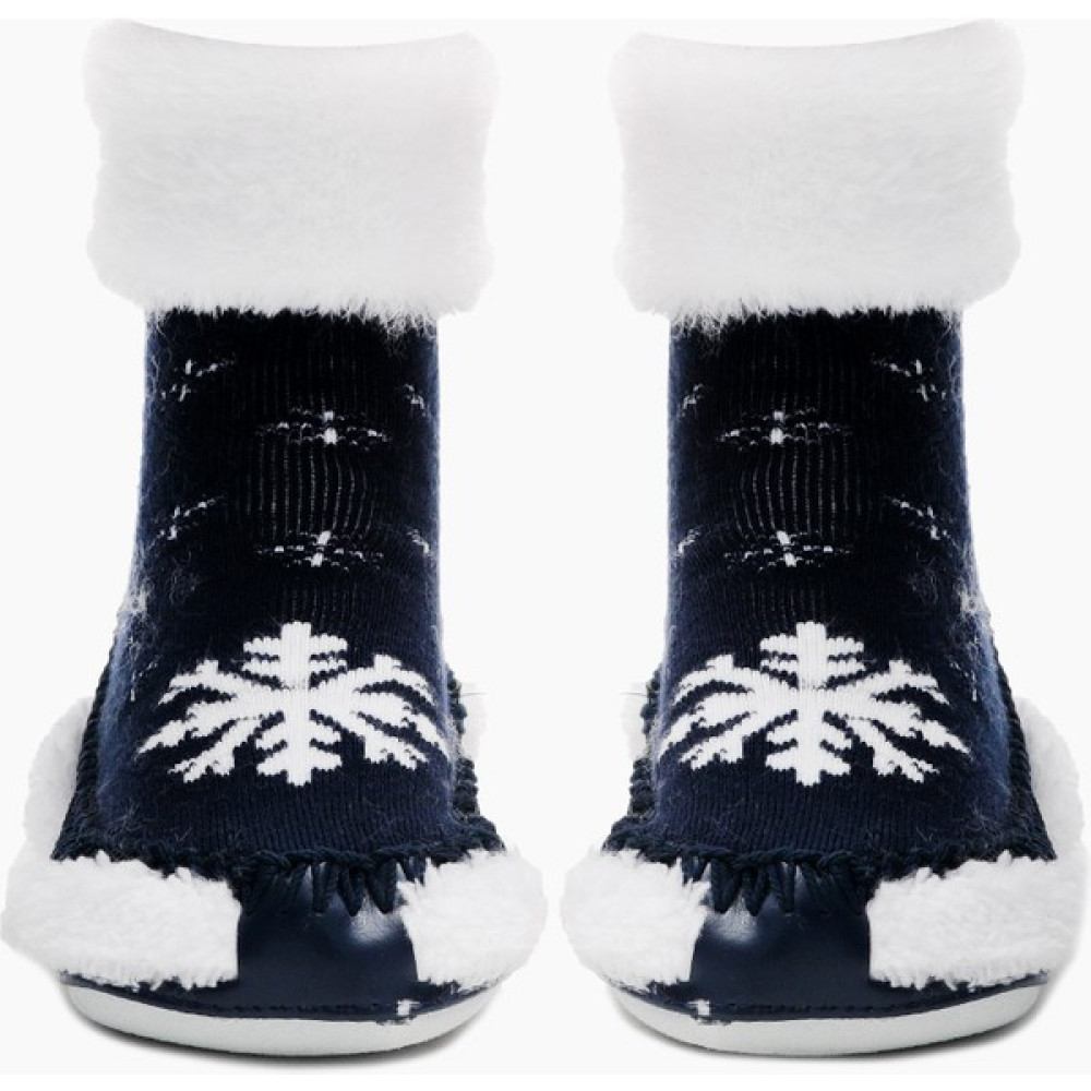 Bross Lacivert Kar Tanesi Desenli Çocuk Slippers Erkek Çocuk Panduf Fiyatı