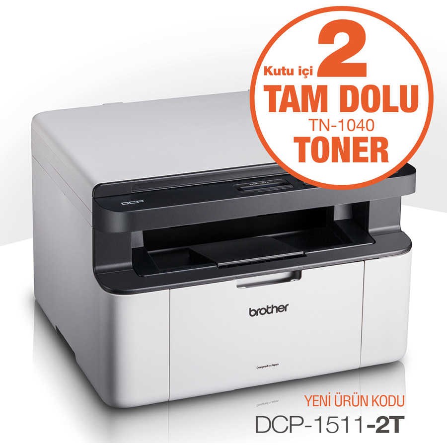 Brother DCP-1511 Çok Fonksiyonlu Mono Laser Yazıcı 2 Tam Toner Hediyeli - Beyaz Tonerler Fiyatı