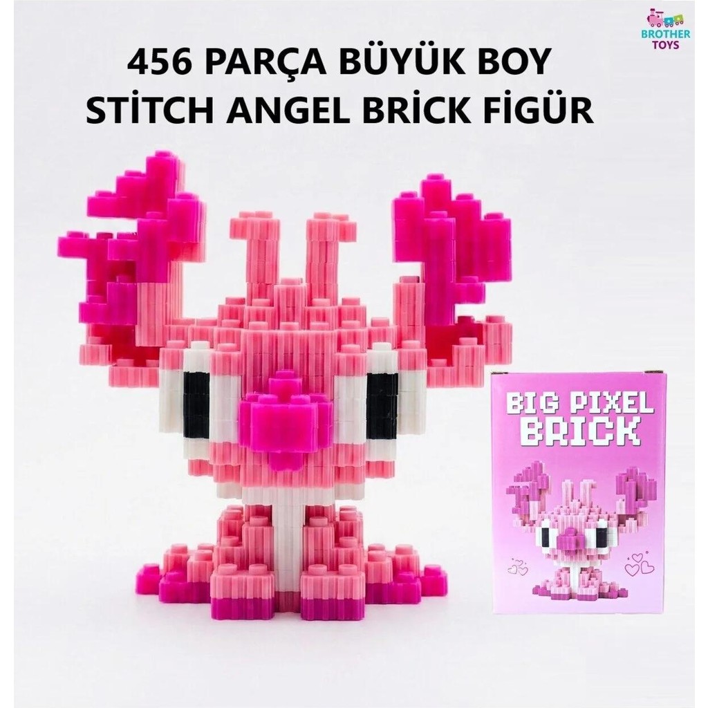 Brother Toys Büyük Boy 456 Parça Stitch Angel 3D Yapboz Bricks Figür Yapı Oyuncağı - Pembe Aksiyon Figürleri Fiyatı