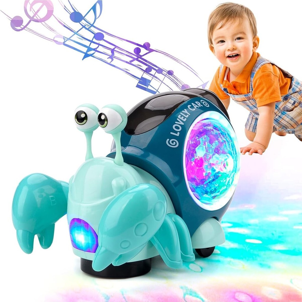 Brother Toys Işıklı ve Müzikli Emeklemeye Yardımcı Yengeç Turbo Benzeri Salyangoz - Turkuaz Bebek Oyuncakları Fiyatı