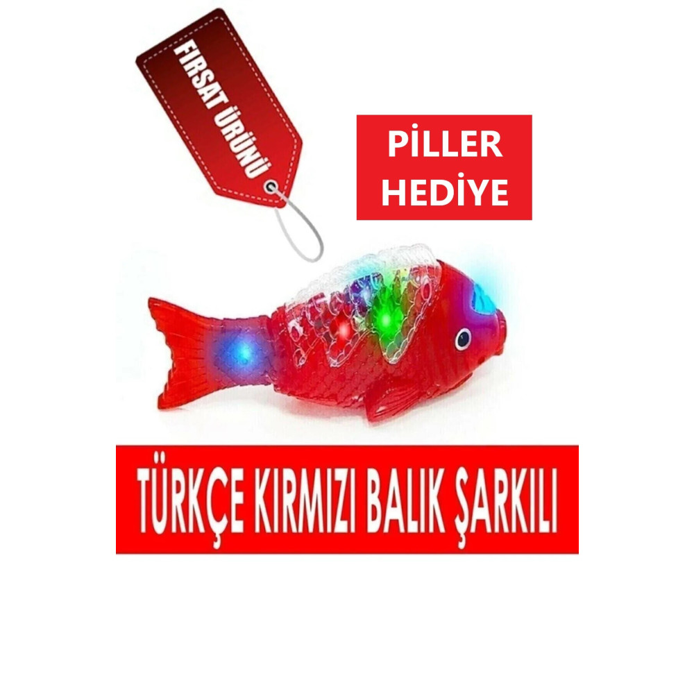 Brother Toys Türkçe Kırmızı Balık Şarkılı Işıklı Yürüyen Balık Bebeklerin Emekleme Arkadaşı 3 Adet Pil Hediyeli Aksiyon Figürleri Fiyatı