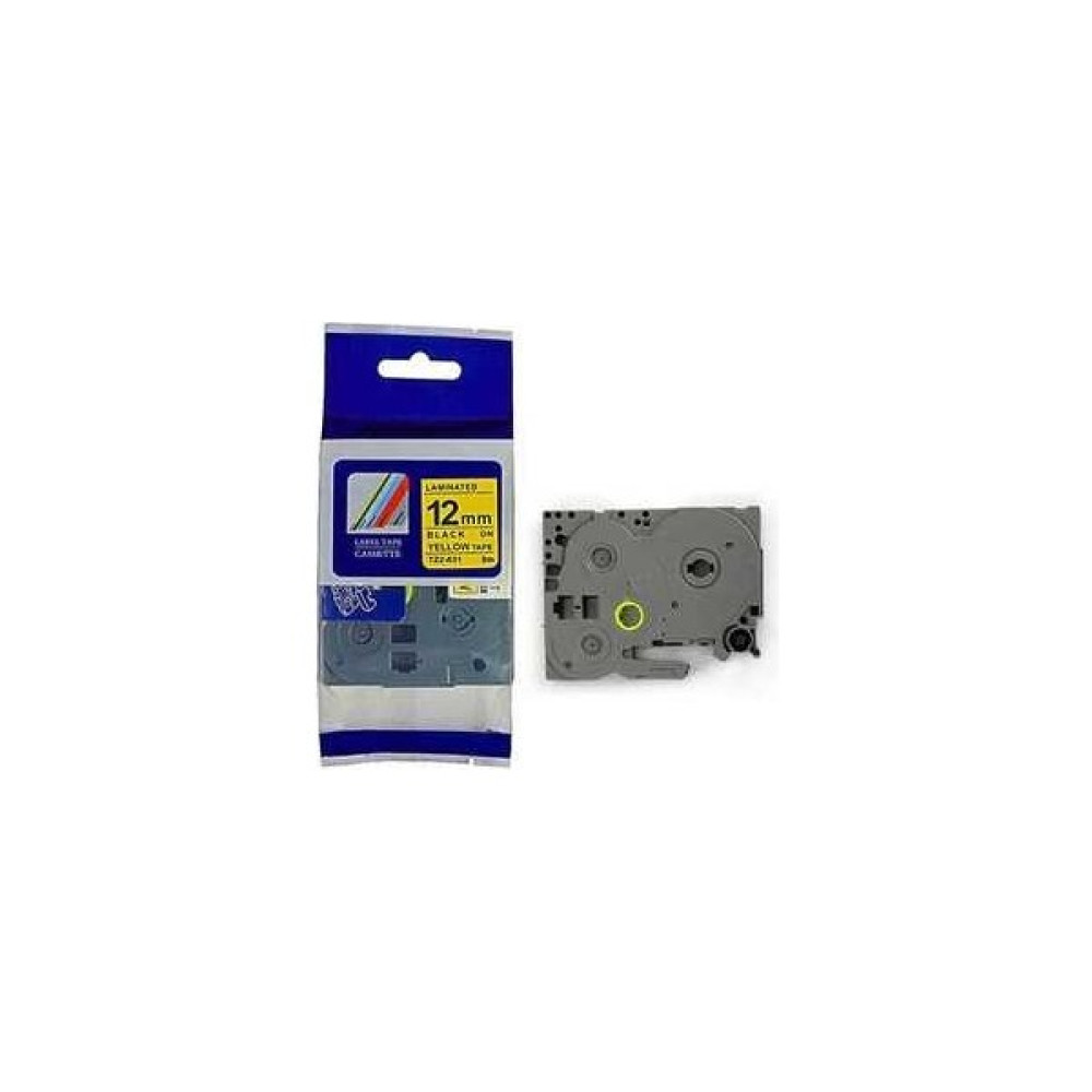 Brother TZE-631 Sarı Üzerine Siyah Muadil Etiket Şeridi 12MM x 8m Etiket Fiyatı