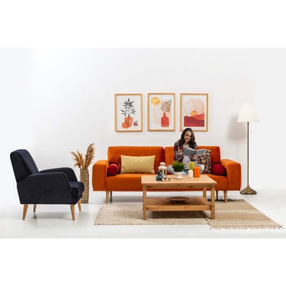 Brothers Home Autumn Koltuk Takımı Turuncu Lacivert (3+1) Koltuk Takımı / Seti Fiyatı
