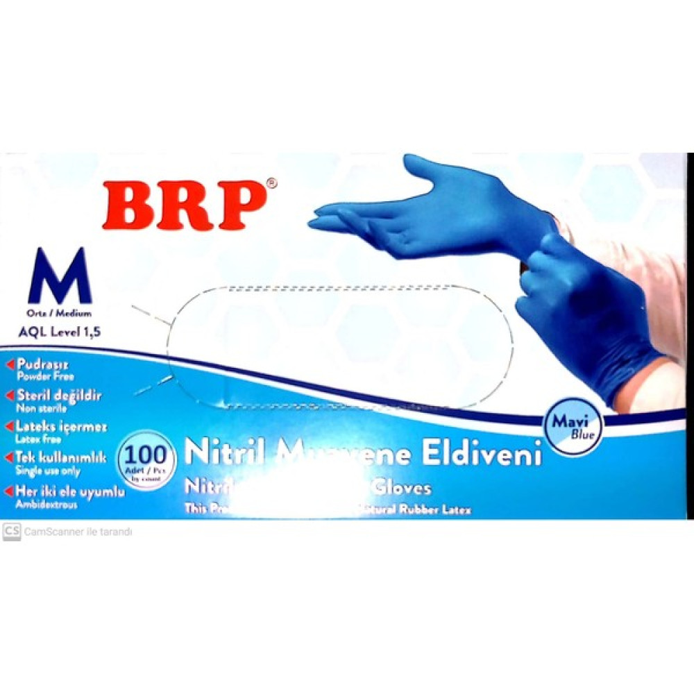 Brp Nitril Eldiven Mavi M Beden 100'lü Temizlik Malzemeleri Fiyatı