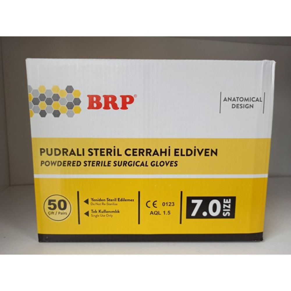 Brp Pudralı Steril Eldiven 50'li No:7 - Beyaz - Standart Temizlik Malzemeleri Fiyatı