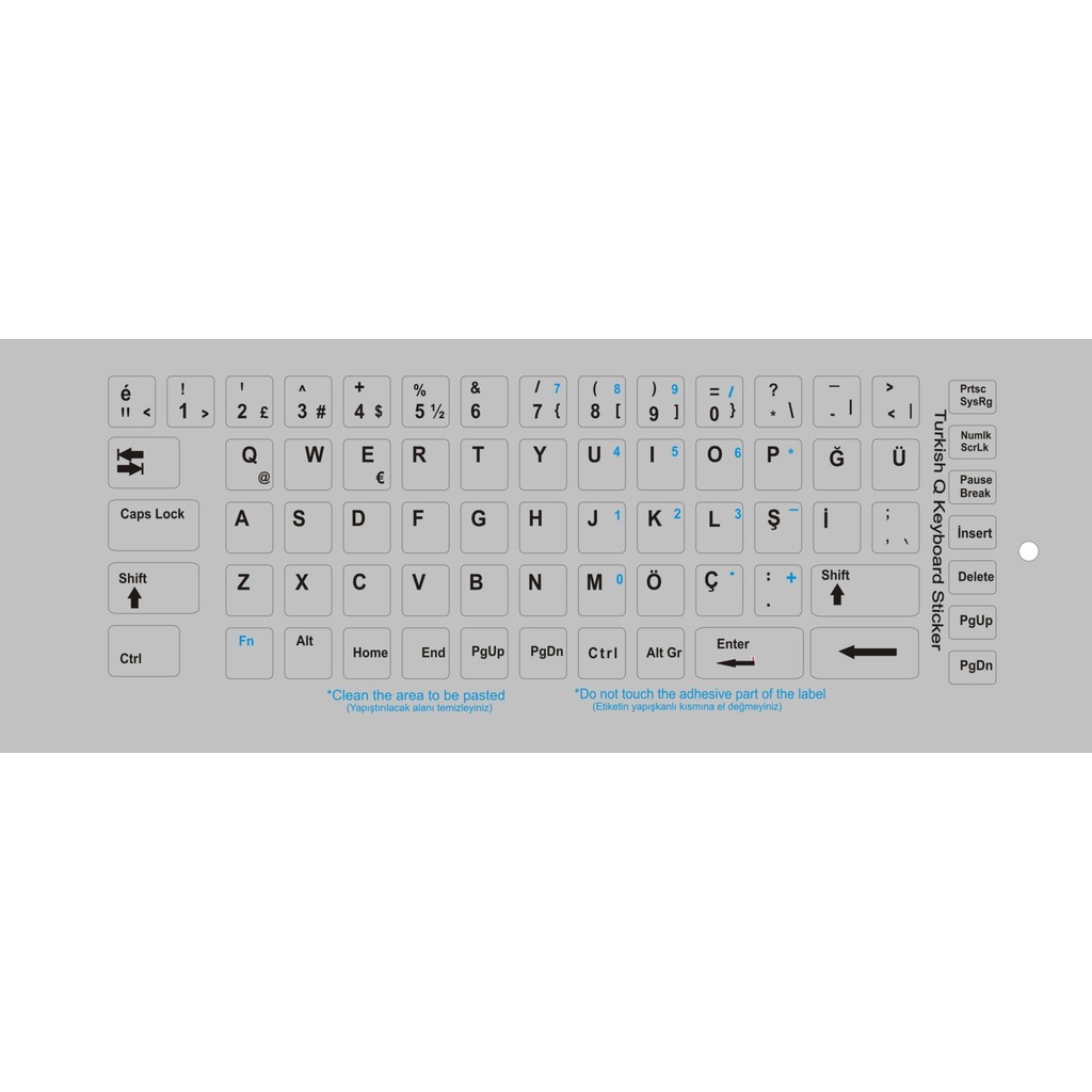 Brs Türkçe Q Klavye Etiketi Laptop Pc Sticker Gri - 1 Adet Klavye - Mouse Fiyatı