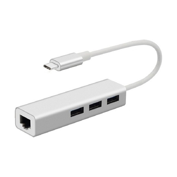 Brs Type-C Ethernet USB Girişli Type C Çoklayıcı 3 Port USB 1 Port RJ45 Ethernet Adaptör Bilgisayar Çevirici ve Adaptörü Fiyatı