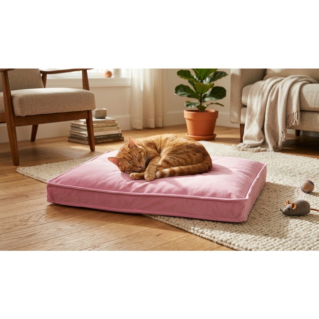 Brt Pet Premium Kedi Köpek Yatağı - 50X70 Fermuarlı Yıkanabilir Minder - Pembe Diğer Fiyatı
