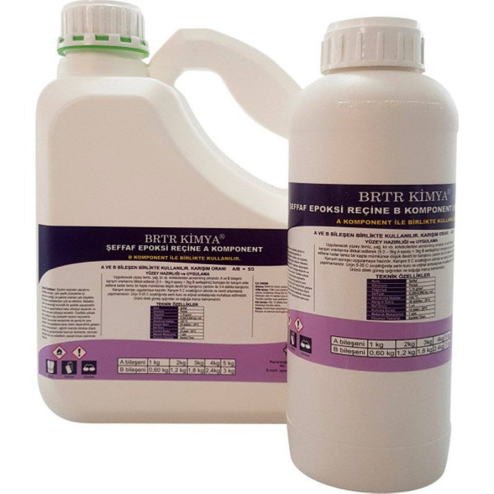 Brtr Kimya Döküm Tipi Ultra Şeffaf Epoksi Reçine - 3 Kg Set Boyalar & Boyacı Aletleri Fiyatı