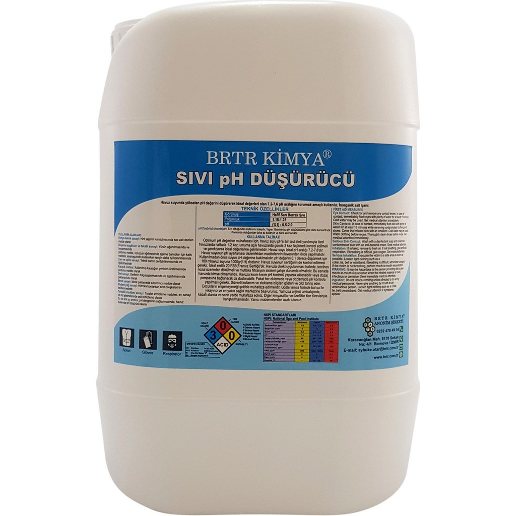 Brtrkimya Sıvı Havuz Ph Düşürücü - 10kg Bahçe Dekorasyon & Düzenleme Fiyatı