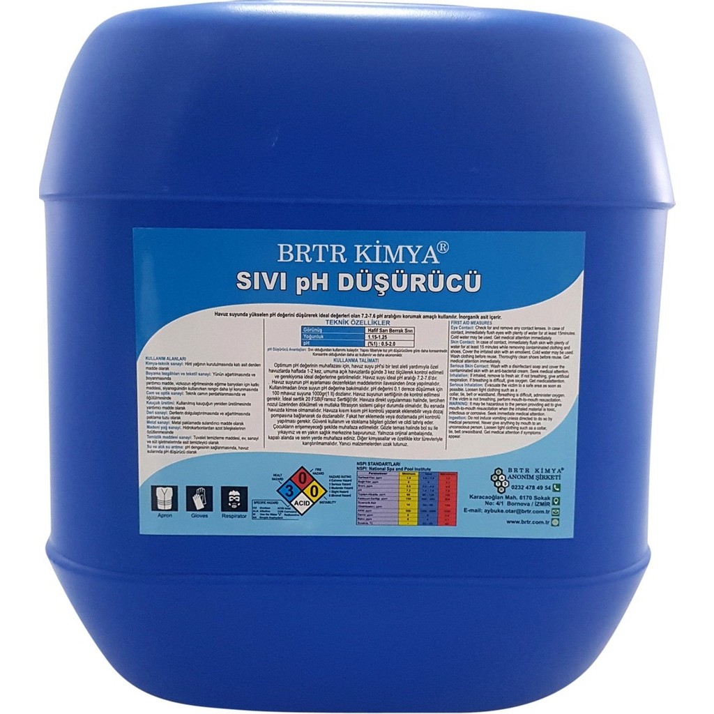 Brtrkimya Sıvı Havuz Ph Düşürücü - 20kg Bahçe Dekorasyon & Düzenleme Fiyatı