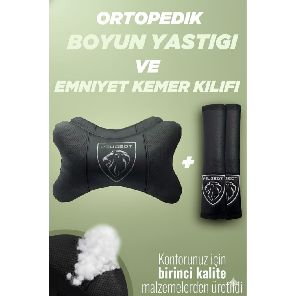 Brtshopping Peugeot Yeni Logo Boyun Yastığı + Emniyet Kemeri Kılıfı 4’lü Takım – Yumuşak Suni Deri, Estetik Tasarım ve Üstün Rahatlık Diğer Fiyatı