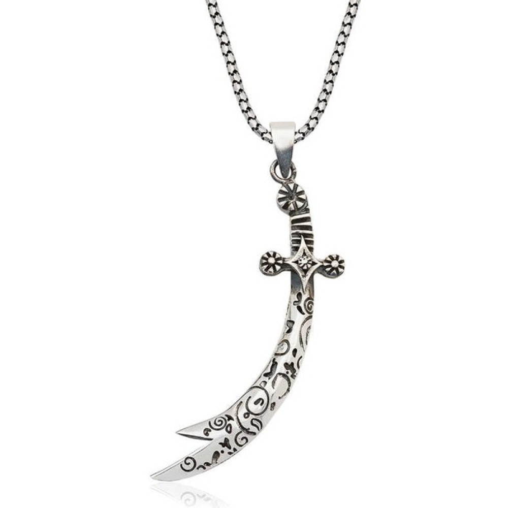 Brtsilver Gümüş Desenli Zülfikar Kılıcı Kolye Gümüş Kolye Fiyatı